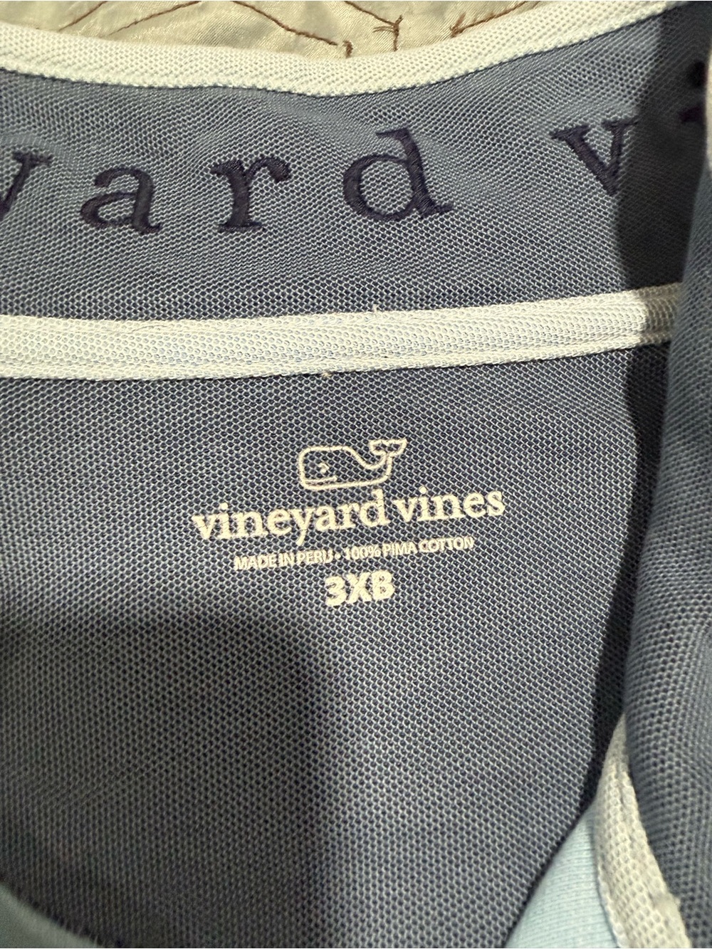 Vineyard Vines Mens Blue 100% Cotton  1/4 Zip Pullover Sweater Whale Logo 3XB - Picture 3 of 7